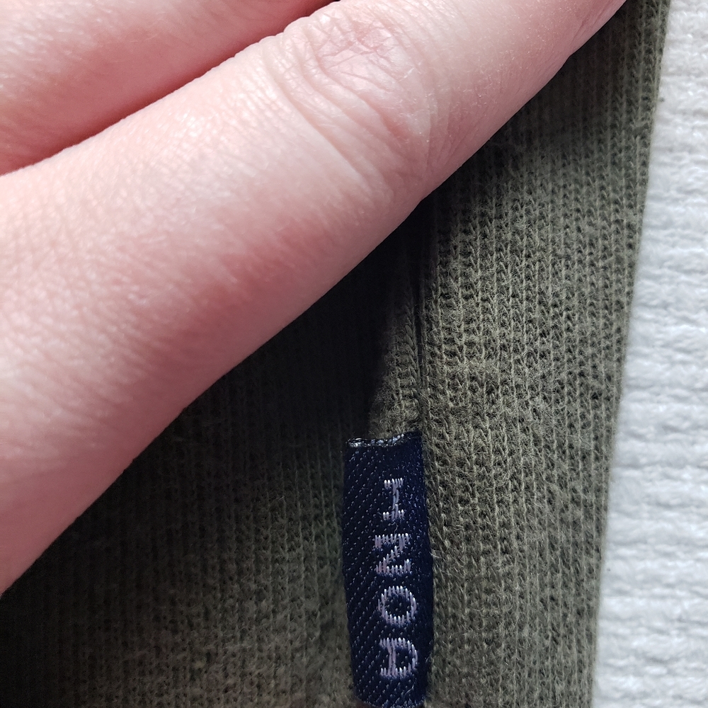 Izod Quarter Zip Long Sleeve Pullover, Grey & Olive Green, Men's XL - Picture 9 of 9